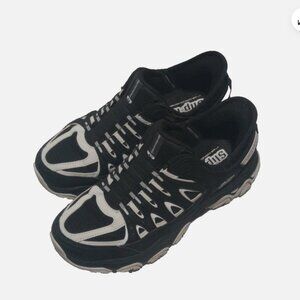 Skechers Womens Slip-On Sneakers Black White Size 9 Comfort Shoes